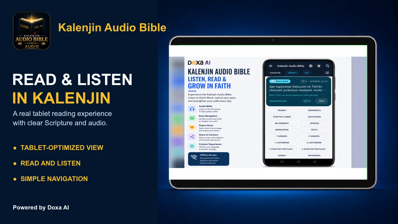 Kalenjin Audio Bible tablet screenshot