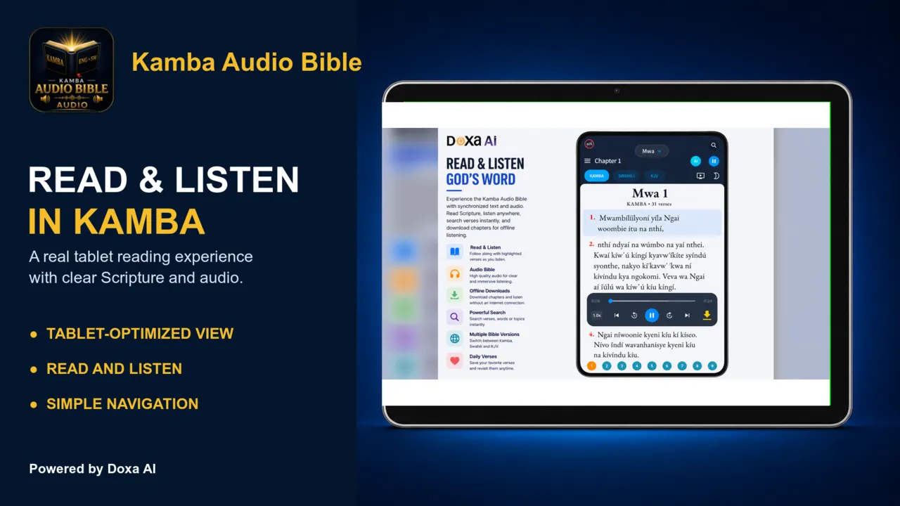 Kamba Audio Bible tablet screenshot