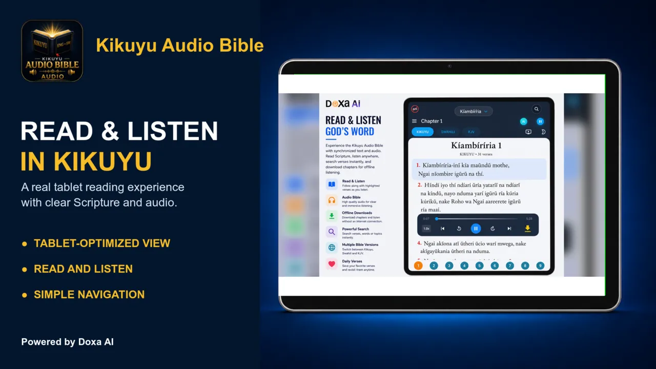 Kikuyu Audio Bible tablet screenshot