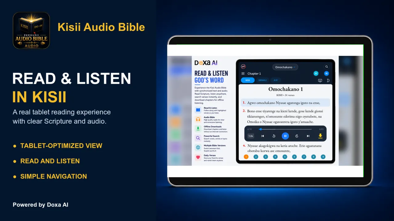 Kisii Audio Bible tablet screenshot