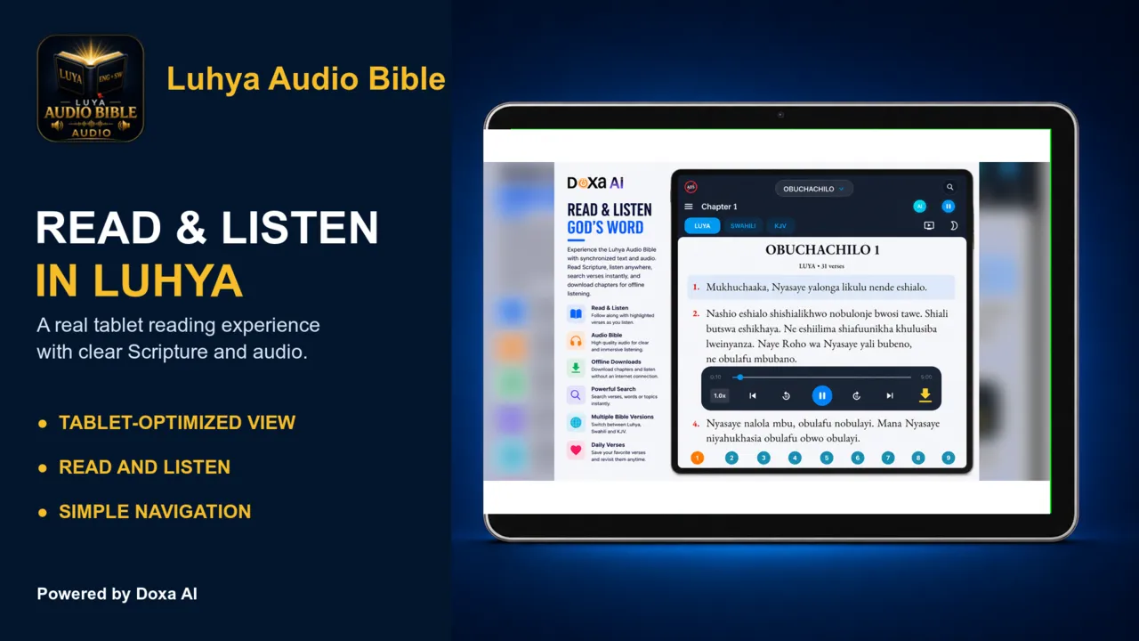Luhya Audio Bible tablet screenshot