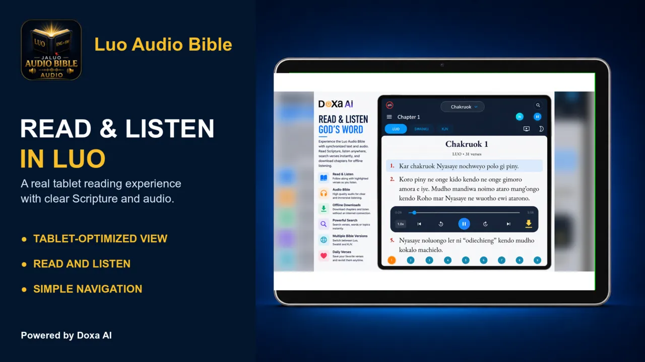 Luo Audio Bible tablet screenshot