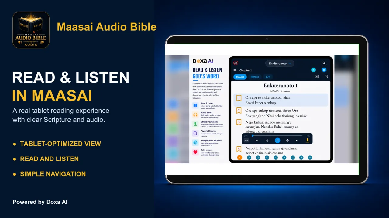 Maasai Audio Bible tablet screenshot