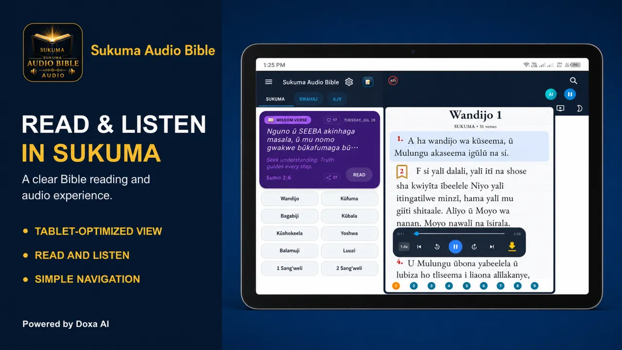 Sukuma Audio Bible tablet screenshot