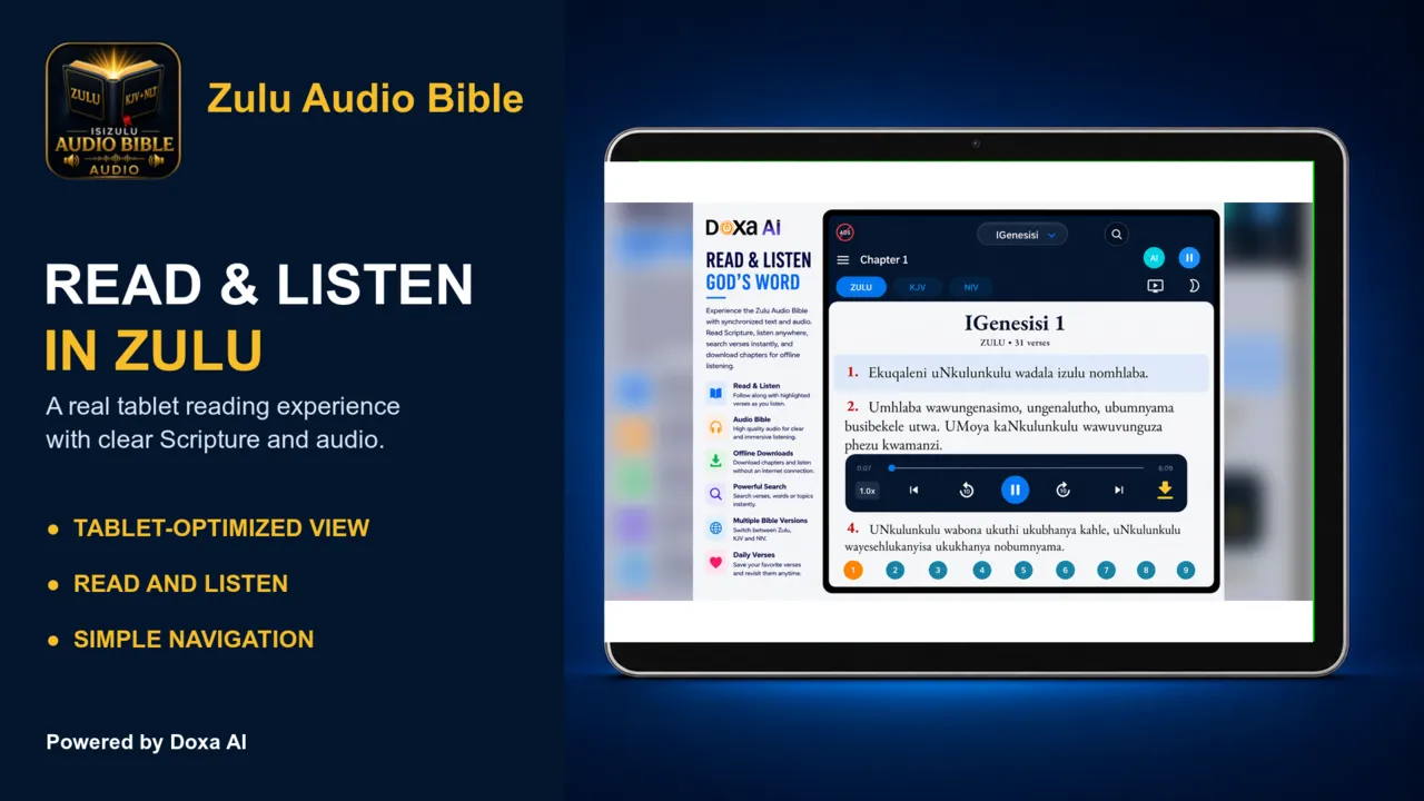 Zulu Audio Bible tablet screenshot